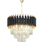 Lustre Pendente 40cm Vana Gold Black 44 Cristais 5xE14 Luminária Teto Gimpo KJDD-L-420-40CM