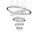 Lustre Pendente 5 Anéis Cristal 60cm Led 168W 3 em 1 Bivolt Lustre Pendente 5 Anéis Cristal 60cm Led 168W 3 em 1 Bivolt