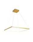 Lustre Pendente 60cm Quadrado Led Fit Perfil Dourado 399