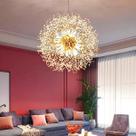 Lustre Pendente 80cm Dente Leão 1292 Cristais 16xG9 Luminária Teto Dourada Gimpo LDL-GOLD-3
