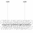 Lustre Pendente 90cm Dente de Leão 336 Cristais 12xG9 LED Prata Metal Teto Gimpo LDL-PRATA-90cm