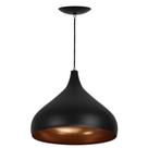 Lustre Pendente Aladim Preto com Cobre 31cm Lustre Pendente Aladim Preto com Cobre 31cm