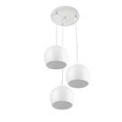 Lustre Pendente Aluminio Bola Triplo 15cm Branco