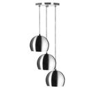Lustre Pendente Aluminio Bola Triplo 15cm Escovado Lustre Pendente Aluminio Bola Triplo 15cm Escovado