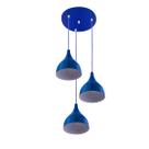 Lustre Pendente Aluminio Gota Triplo 21cm Azul Lustre Pendente Aluminio Gota Triplo 21cm Azul