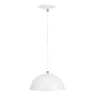 Lustre Pendente Alumínio Meia Lua 23cm Branco/Cobre