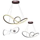 Lustre Pendente Aneis 3 em 1 Arco Infinito 49W LED Teto Luxo Recepçao Sala de Jantar Quarto Comercial Residencial Decoraçao Luz Ambiente