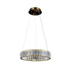 Lustre Pendente Anel Luxuoso de Cristal K9 Led 3em1 Moderno