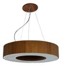 Lustre Pendente Anel Madeira Natural 50cm