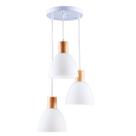 Lustre Pendente Anello Wood Detalhes Cor Madeira 3 lâmpadas
