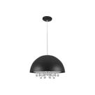 Lustre Pendente Aqua Meia Lua com Cristais E27 30cm Bronzearte