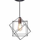 Lustre Pendente Aramado Cubo Geométrico Teto Moderno