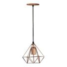 Lustre Pendente Aramado Diamante Mini Rose E27 Bivolt