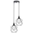 Lustre Pendente Aramado Duplo Cálice Preto Cabo Regulável Luminária Agp Ilumini Lustre Pendente Aramado Duplo Cálice Preto Cabo Regulável Luminária Agp Ilumini