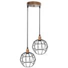 Lustre Pendente Aramado Duplo Globo Cabo Regulável Luminária Agp Ilumini
