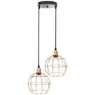 Lustre Pendente Aramado Duplo Globo Cabo Regulável Luminária Agp Ilumini