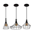 Lustre pendente aramado preto 03 un