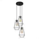 Lustre Pendente Aramado Soft Triplo Canopla Redonda - Preto