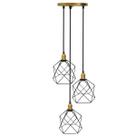 Lustre Pendente Aramado Triplo Cálice Cabo Regulável Luminária Agp Ilumini Retro