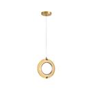 Lustre Pendente Argola Dourada LED 7W 17cm 3000K Bivolt J8898