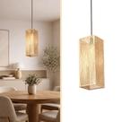 Lustre Pendente Artesanal em Fibra Natural Quadrado 15x30 cm Lustre Pendente Artesanal em Fibra Natural Quadrado 15x30 cm