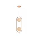 Lustre Pendente Avant Perola Arco Duo 2xG45 Cobre Brilho