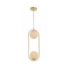 Lustre Pendente Avant Perola Arco Duo 2xG45 Ouro Brilho