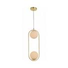 Lustre Pendente Avant Perola Arco Duo 2xG45 Ouro Brilho