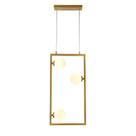 Lustre Pendente Balanço de Metal e Vidro Bella Iluminação