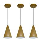 Lustre pendente Balcão cozinha Dourado 03 un