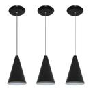 Lustre pendente Balcão cozinha Preto 03 un
