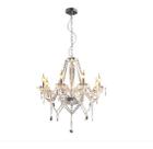 Lustre Pendente Baronesa Candelabro 8 Braços Avant Vidro e Aço Cromado 72x76cm