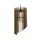Lustre Pendente Bivolt Escadinha Orbit Design Moderno 3d 40x19 Mdf Madeira