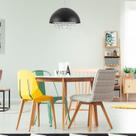 Lustre Pendente Bivolt Meia Lua com Pingentes Bronzearte