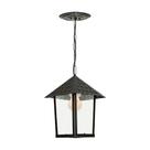 Lustre Pendente Blumenau Colonial Quadrado Vidro Liso E27 Bivolt Preto Fosco