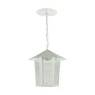 Lustre Pendente Blumenau Colonial Sextavado Vidro Liso E27 Bivolt Branco