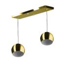 Lustre Pendente Bola Duplo Base Retangular Dourado