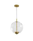Lustre Pendente Bola Globo Vidro Transparente 30cm Dourado 432 Lustre Pendente Bola Globo Vidro Transparente 30cm Dourado 432