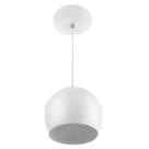 Lustre Pendente Bola Pequena De Alumínio 15cm Branco