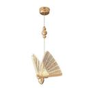 Lustre Pendente Borboleta Cristal Dourado LED 3W 3000K Bivolt