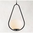 Lustre Pendente Bravalumi Pérola Fallen Globo E27 Bivolt Preto