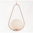 Lustre Pendente Bravalumi Pérola Fallen Globo E27 Bivolt Rose Gold