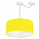 Lustre Pendente Cilíndrico Com Desvio De Centro Md-4147 Cúpula 50x25cm Amarelo - Bivolt