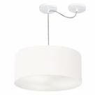 Lustre Pendente Cilíndrico Com Desvio De Centro Md-4147 Cúpula 50x25cm Branco - Bivolt