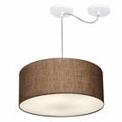Lustre Pendente Cilíndrico Com Desvio De Centro Md-4147 Cúpula 50x25cm Café - Bivolt