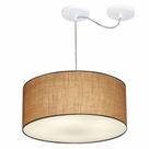 Lustre Pendente Cilíndrico Com Desvio De Centro Md-4147 Cúpula 50x25cm Palha - Bivolt