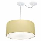 Lustre Pendente Cilíndrico Com Desvio De Centro Md-4151 Cúpula em Tecido 50x25cm Algodão Crú - Bivolt