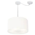 Lustre Pendente Cilíndrico Com Desvio de Centro Vivare Md-4166 Cúpula em Tecido 40x25cm - Bivolt