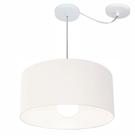 Lustre Pendente Cilíndrico Com Desvio de Centro Vivare Md-4230 Cúpula em Tecido 50x25cm - Bivolt