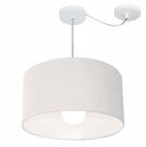 Lustre Pendente Cilíndrico Com Desvio de Centro Vivare Md-4231 Cúpula em Tecido 50x30cm - Bivolt